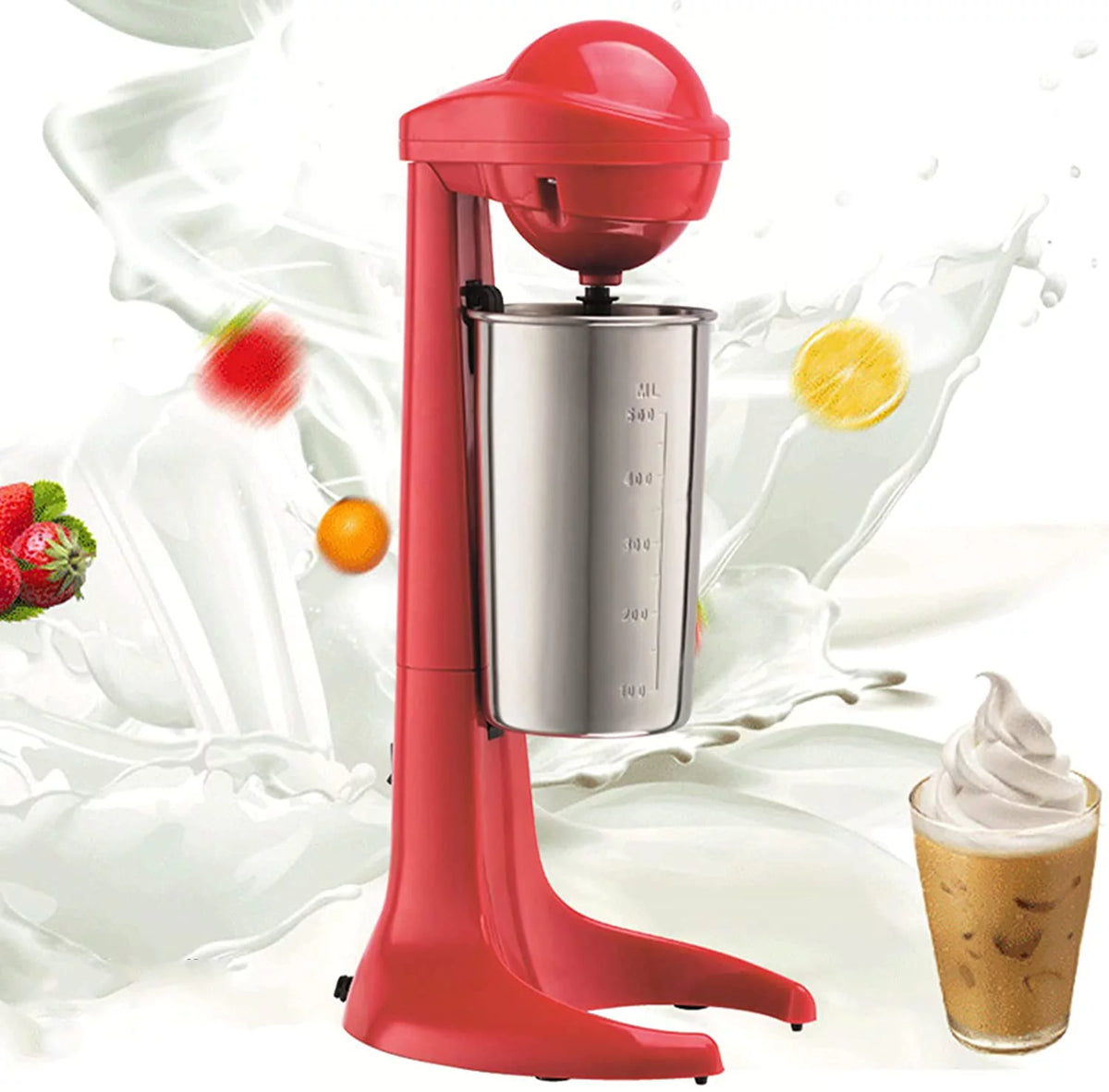 Red Stainless Steel Electric Milkshake Maker J457453