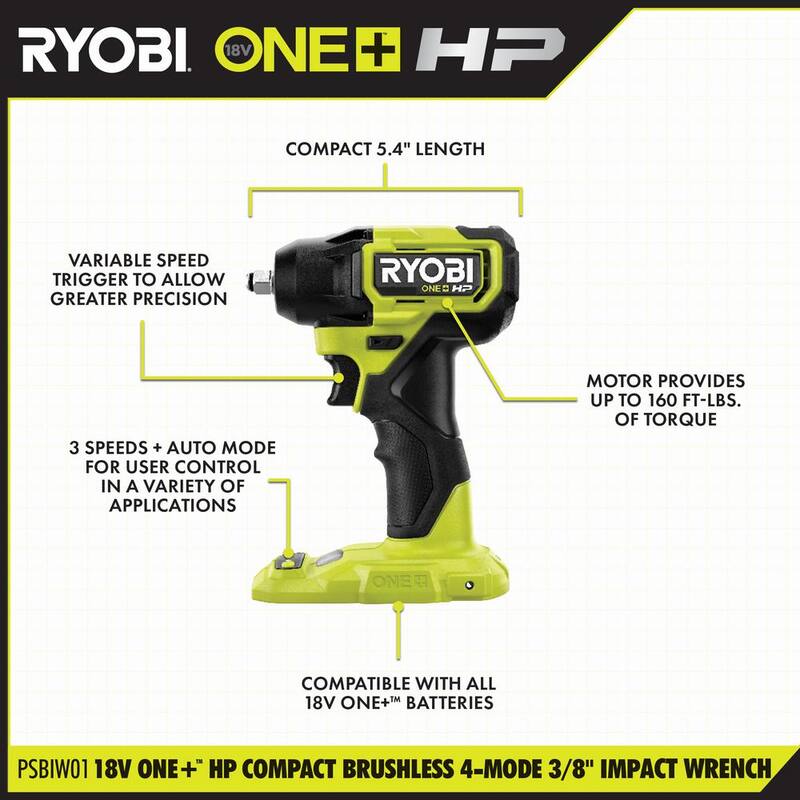18V Brushless Cordless Compact 3/8 in. Impact Wrench C102719