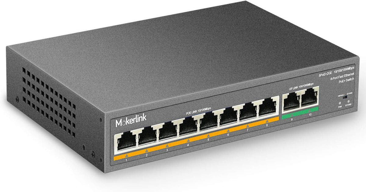 8 Port PoE Switch with 2 Gigabit Uplink, Metal, Pack of 2 G6576