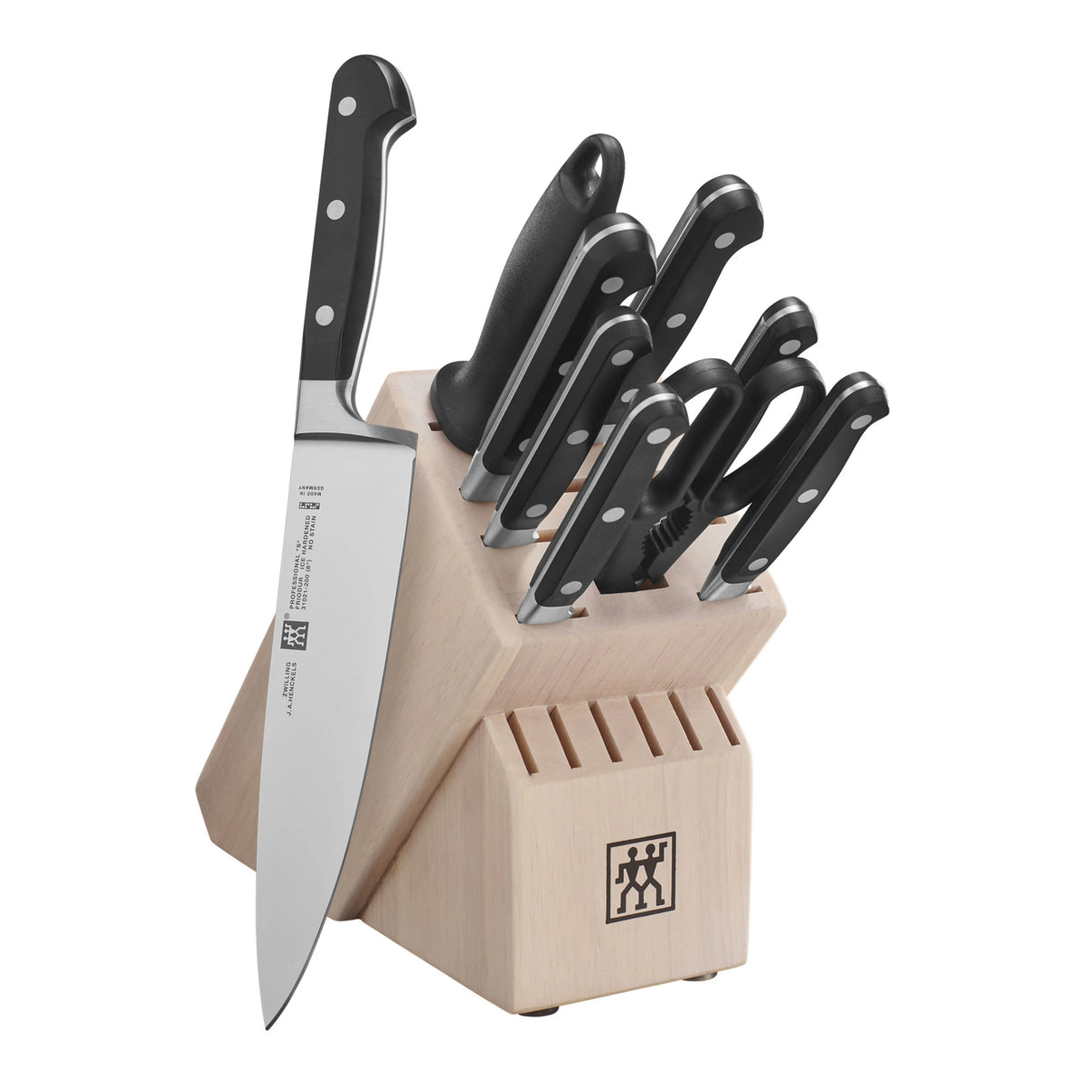 10 Pc Knife Set with White Rubberwood Block Q9528