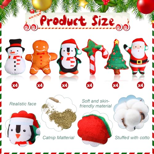 24 Pieces Christmas Catnip Toys K68905