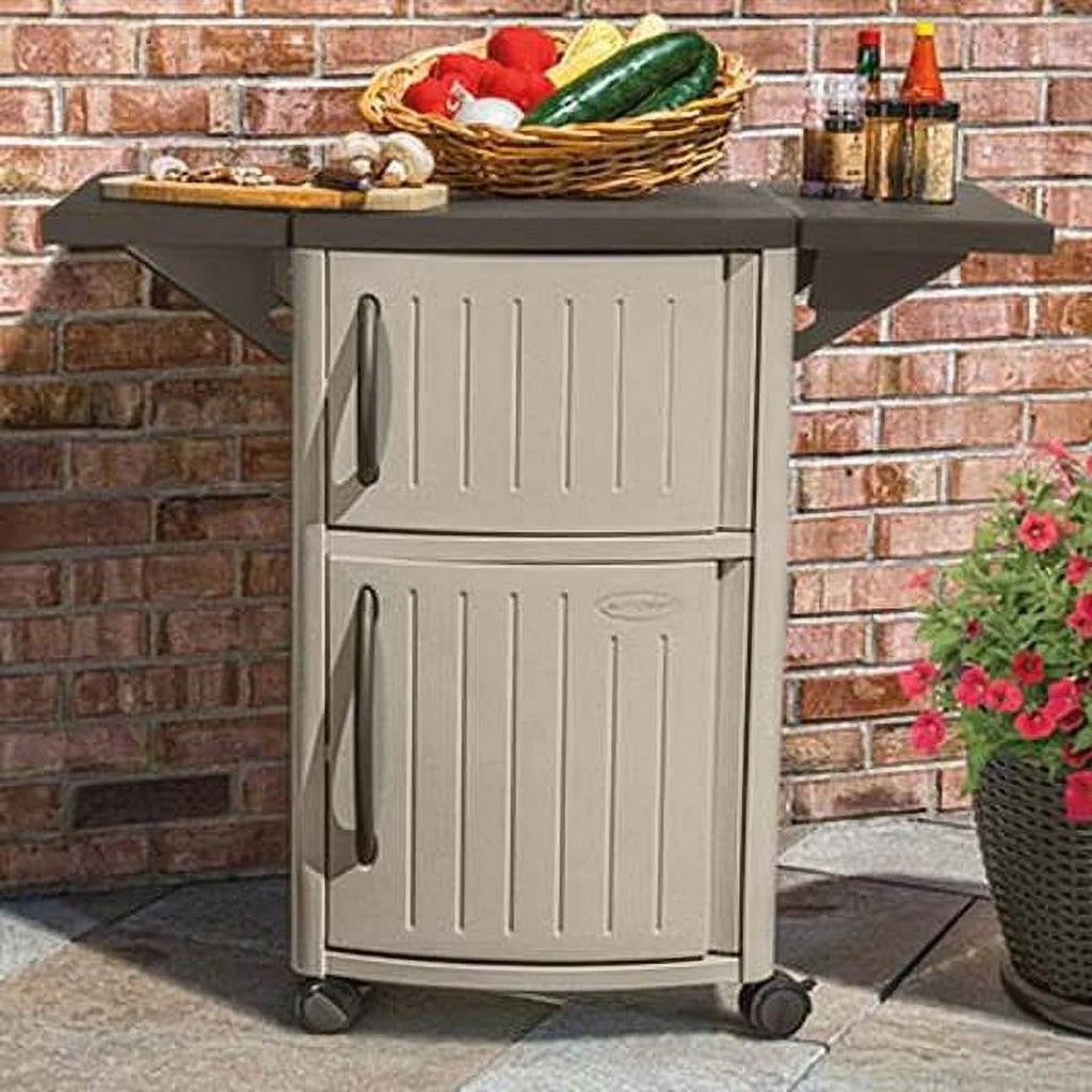 Portable Outdoor Patio Serving Station Table & Cabinet 2 Pack L525790