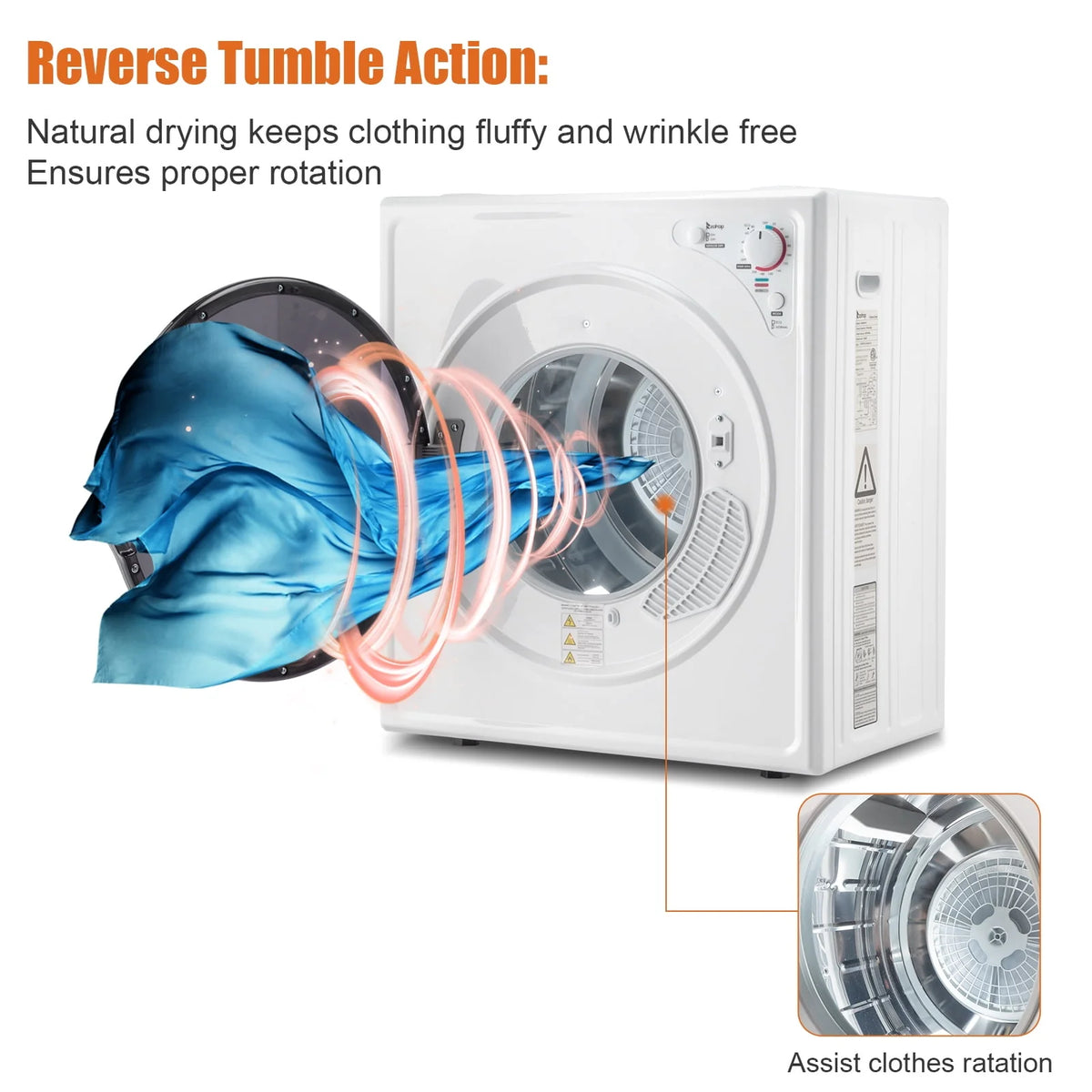 Stainless Steel Compact Electric Clothes Dryer X679