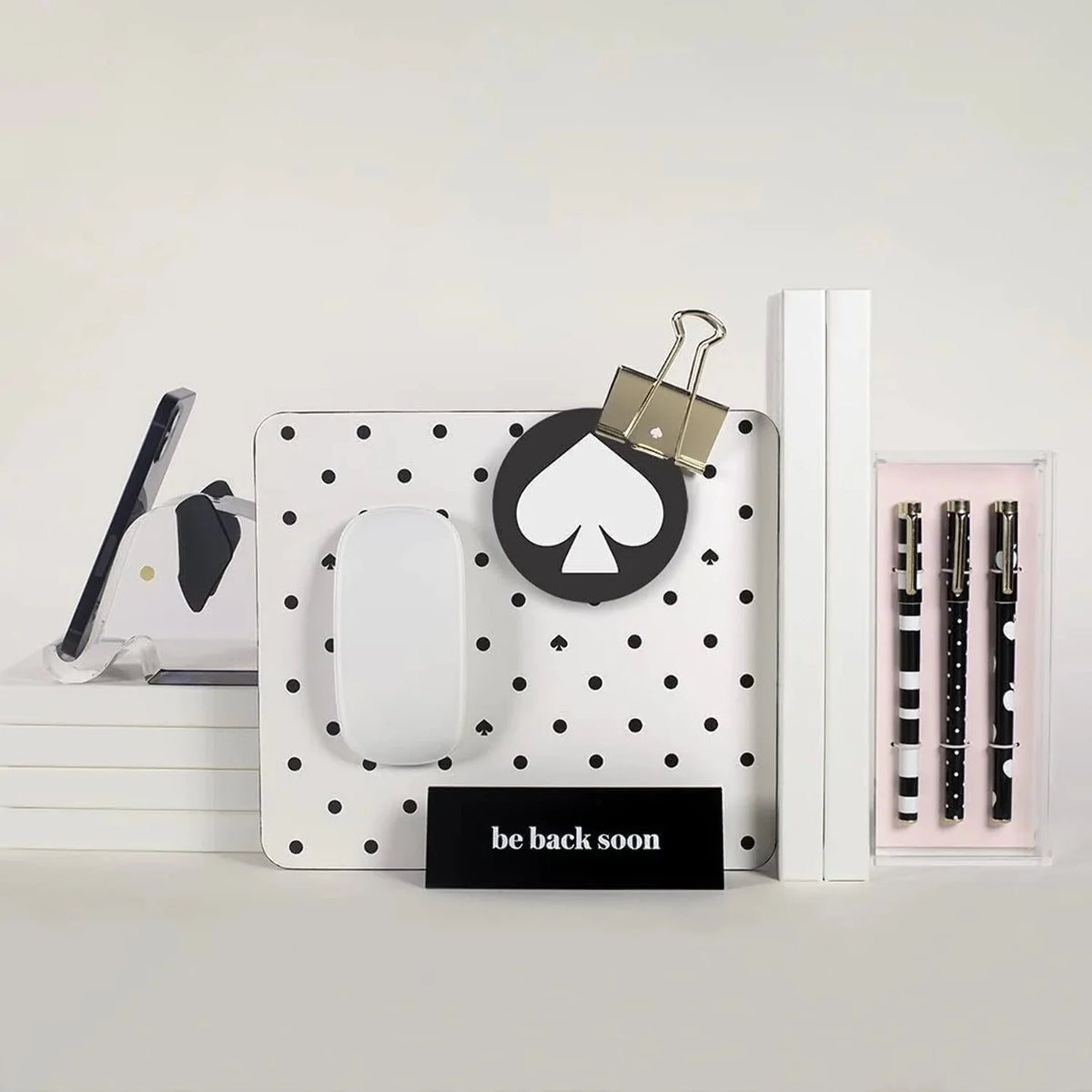 Fine Tip Pen Set of 3, Black Ink Pens with Acrylic Desk Organizer Tray P7573