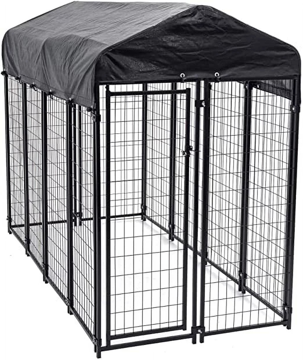 8ft x 4ft x 6ft Black Outdoor Dog Kennel with Cover A408