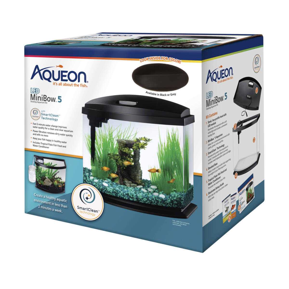 2.5 Gal LED Aquarium Kit Black J468