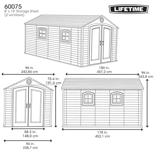8 x 15 Ft. Outdoor Storage Shed, Desert Sand P1389