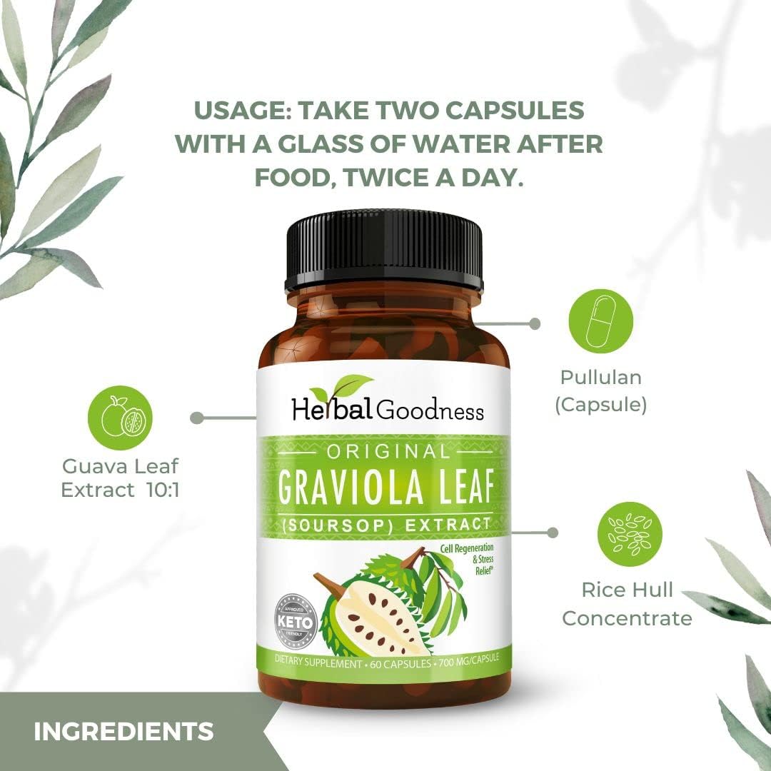 Graviola Soursop Capsules 60ct 700mg Per Serving F36759