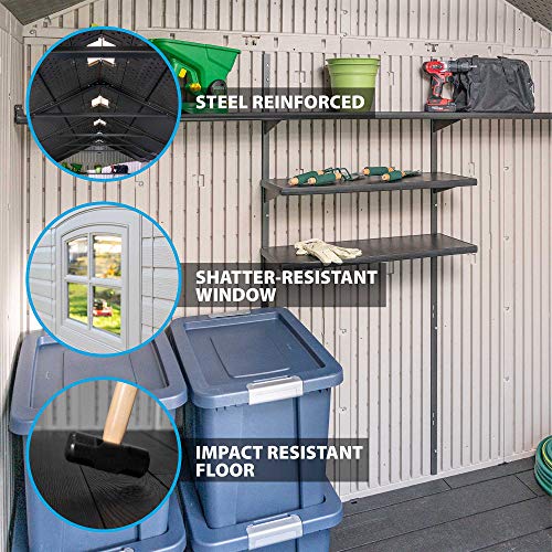 8 x 15 Ft. Outdoor Storage Shed, Desert Sand P1389