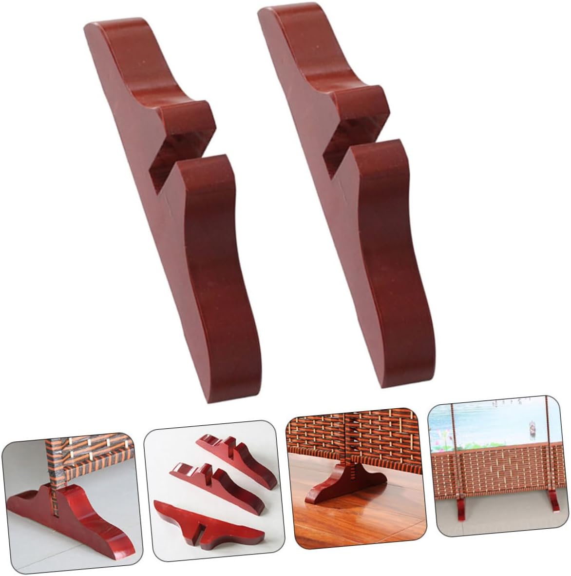 2pcs Wooden Partition Stand Base J6705