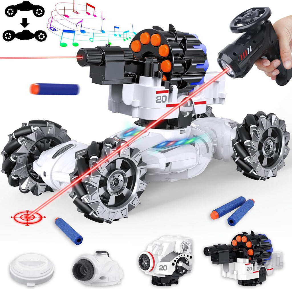 4 Head RC Tank Car Shoots Nerf Bullets Bubble Spray I7976