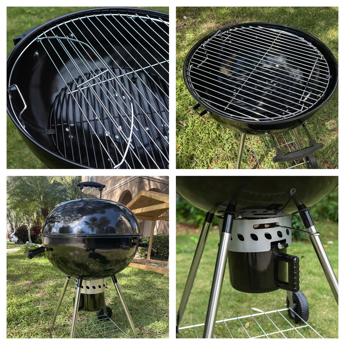 22" Portable Charcoal BBQ Grill, Black K92094