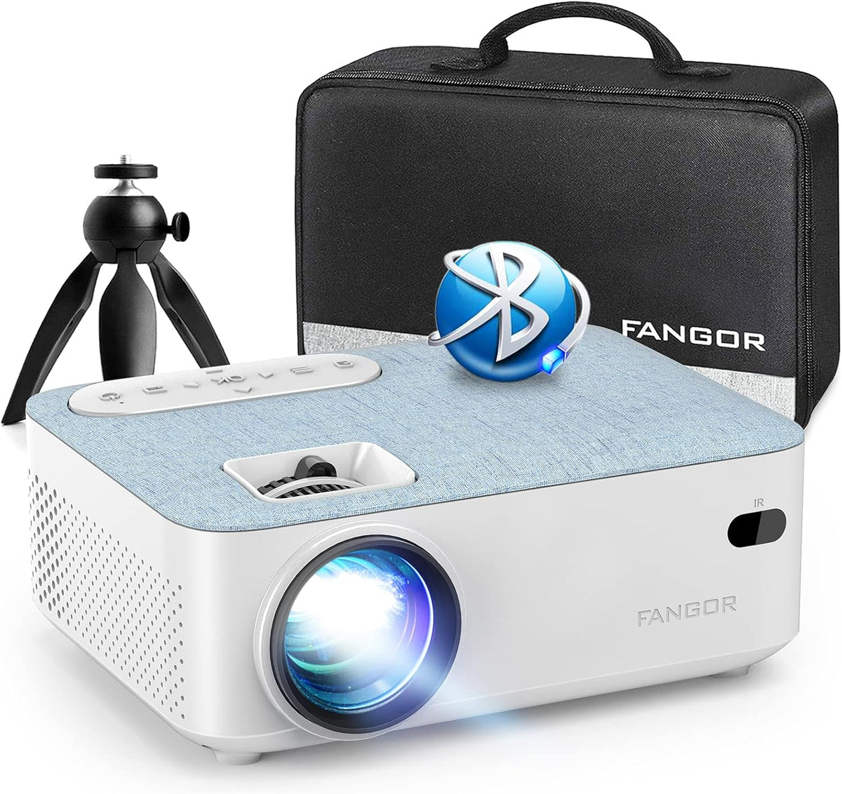 Portable Mini WiFi Bluetooth 1080P Projector with Tripod and Carry Bag N709850