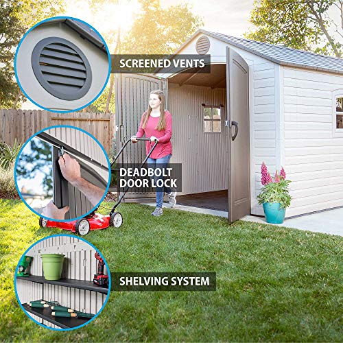8 x 15 Ft. Outdoor Storage Shed, Desert Sand P1389