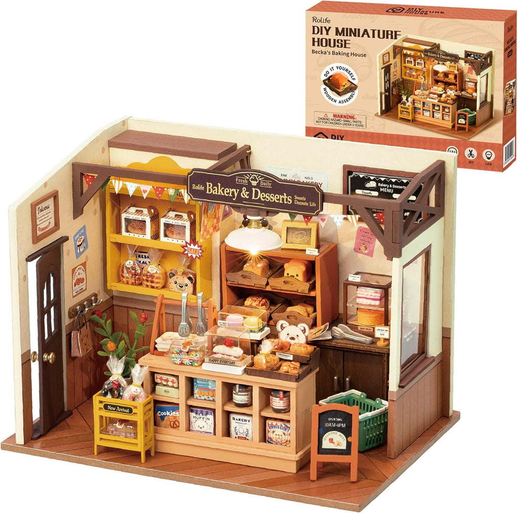 Miniature Dollhouse Kit with LED Lights A64475