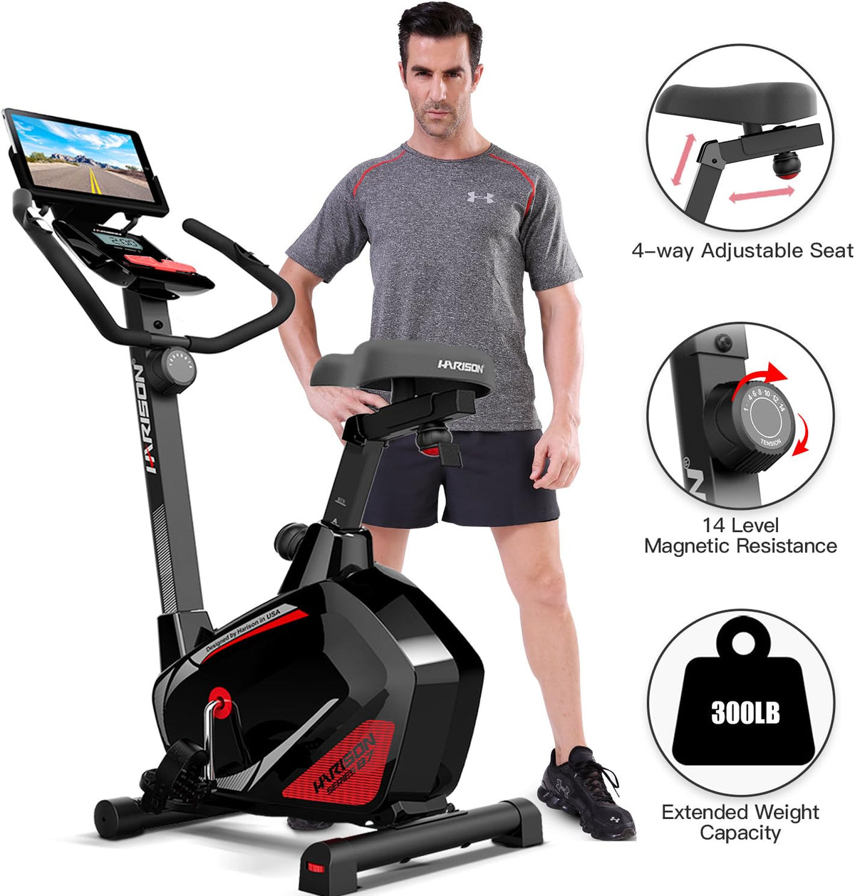 Exercise Bike Stationary with Tablet Holder 350 Lbs Capacity R34857