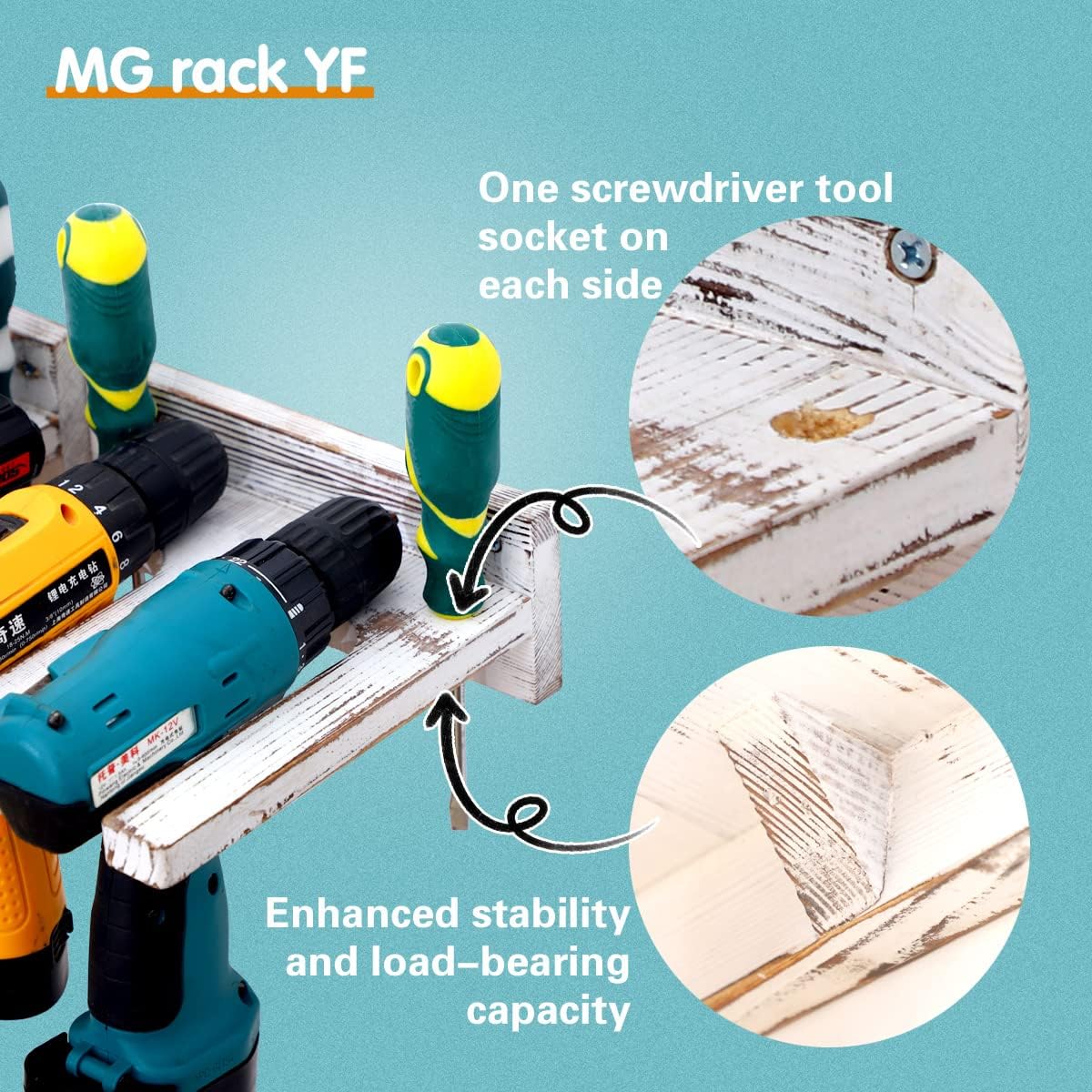 2 Pack Power Tool Organizer with 2 Drill Hanging Slots N741004