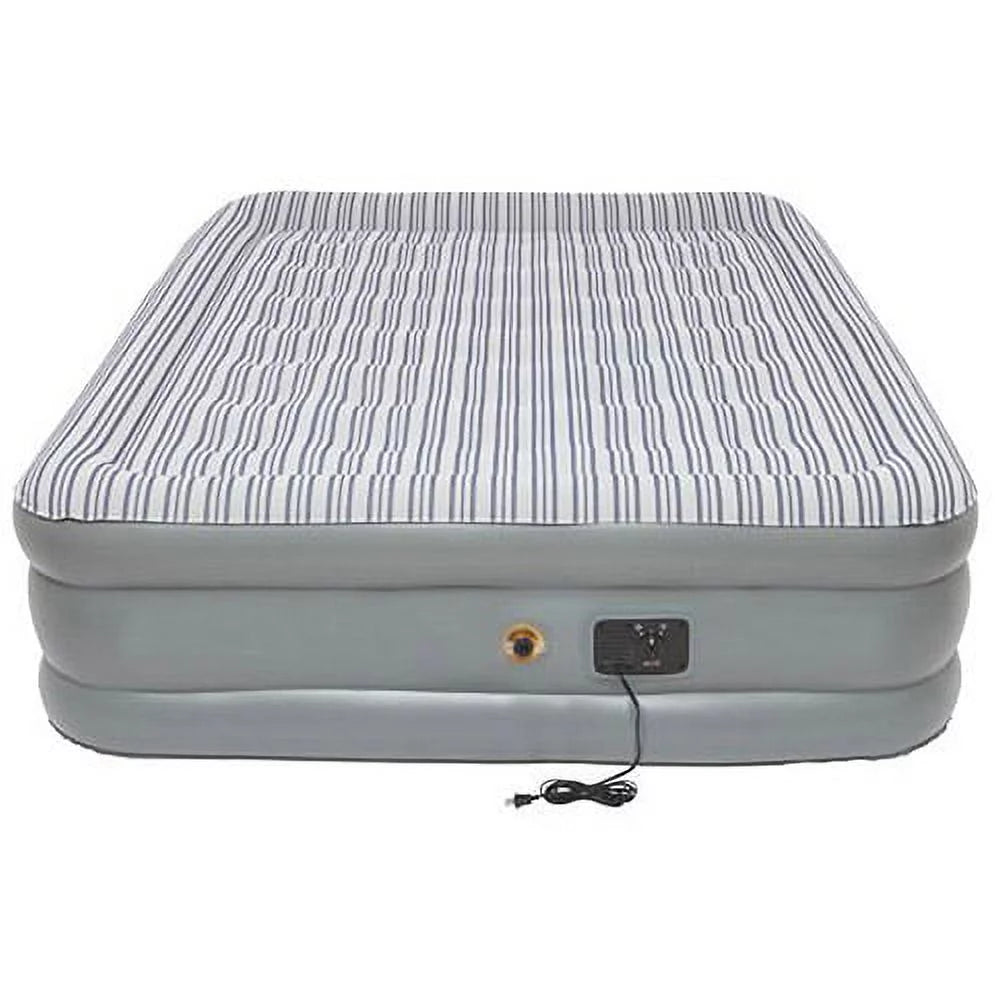 Queen Double High Airbed with Built in Pump O96198