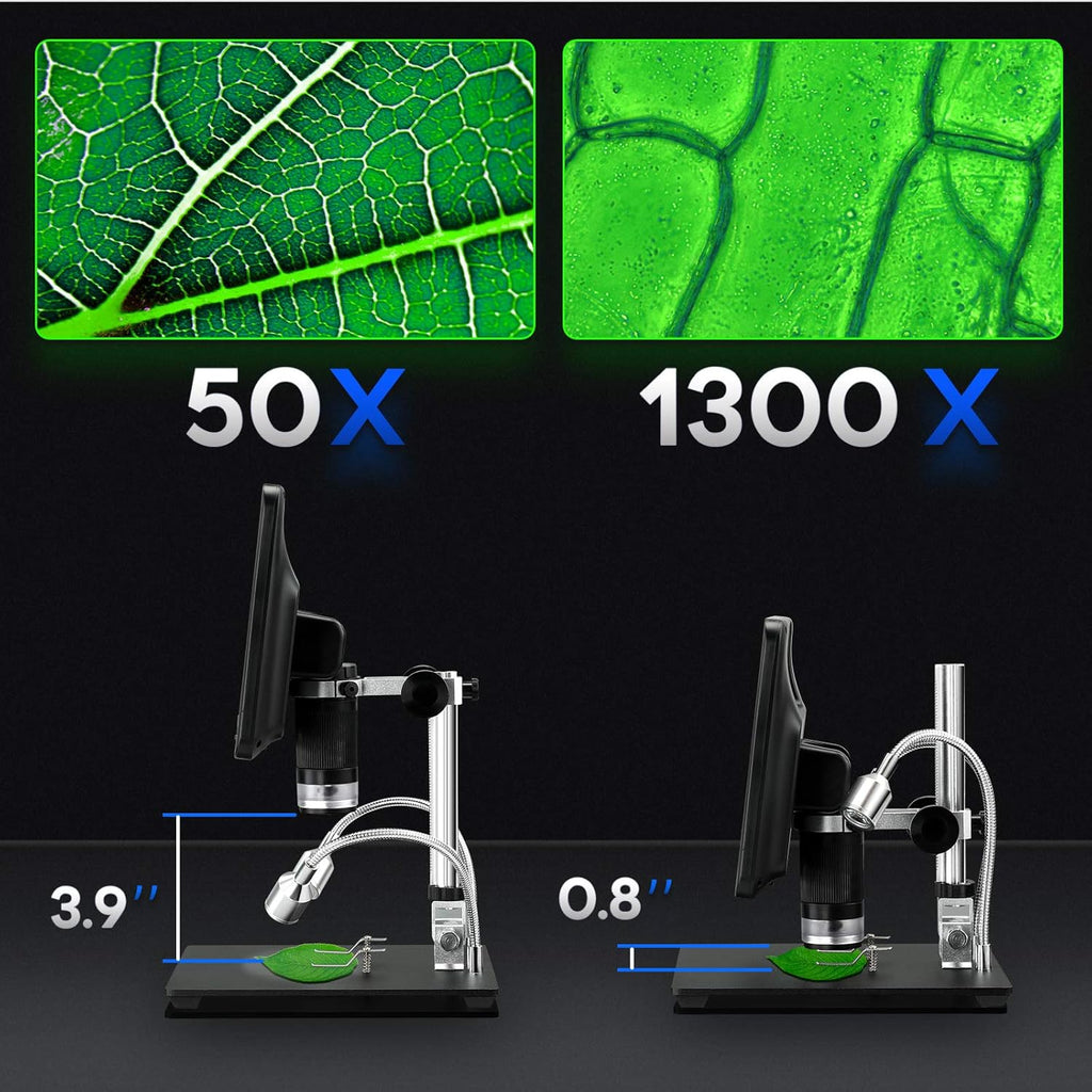 8.5'' Digital Microscope 50X-1300X with 12MP Camera J129