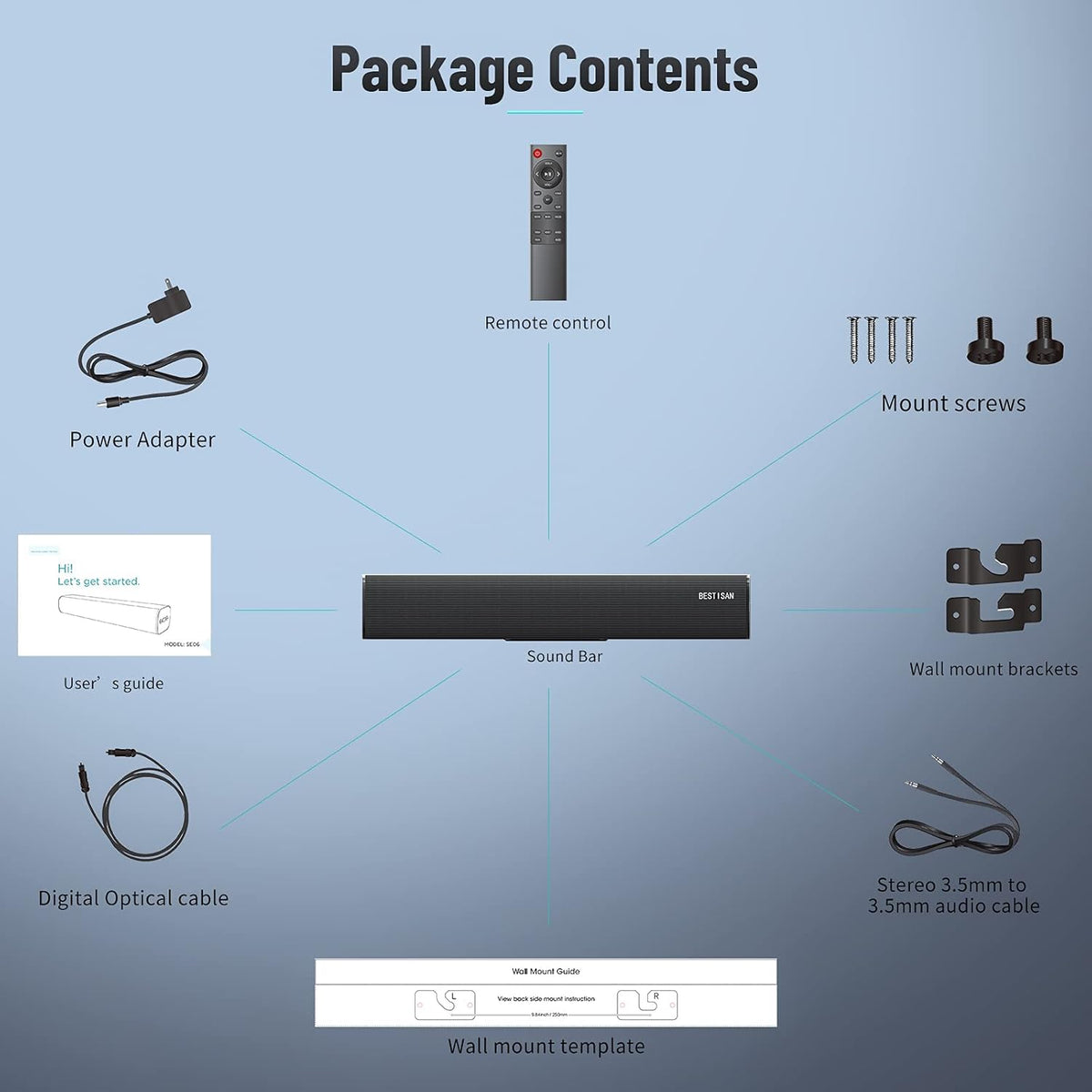 21 Inch Sound Bar with Bluetooth E49643