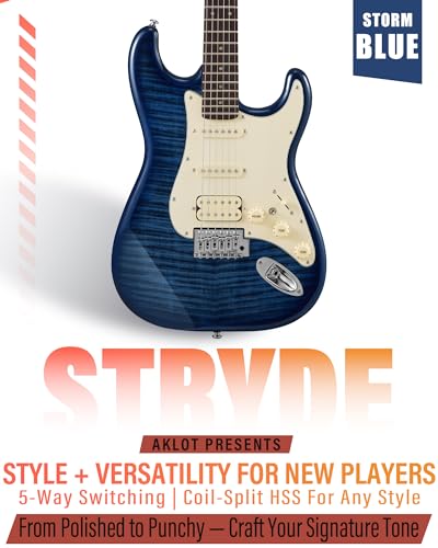 Blaze Orange Electric Guitar with Roasted Maple Neck, Flame Maple Top, HSS Ceramic Pickups, 10W Amp, Gig Bag, Strap, Picks, Lesson Book Q895400