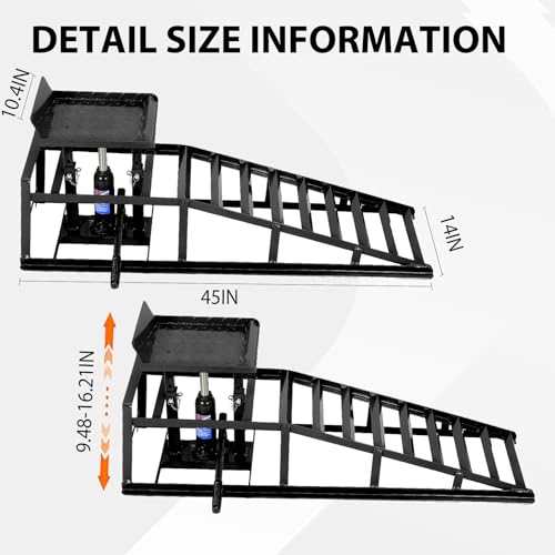 2PC 5Ton Hydraulic Car Ramps Y6286