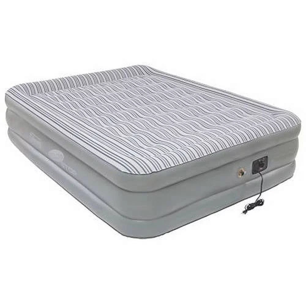 Queen Double High Airbed with Built in Pump O96198