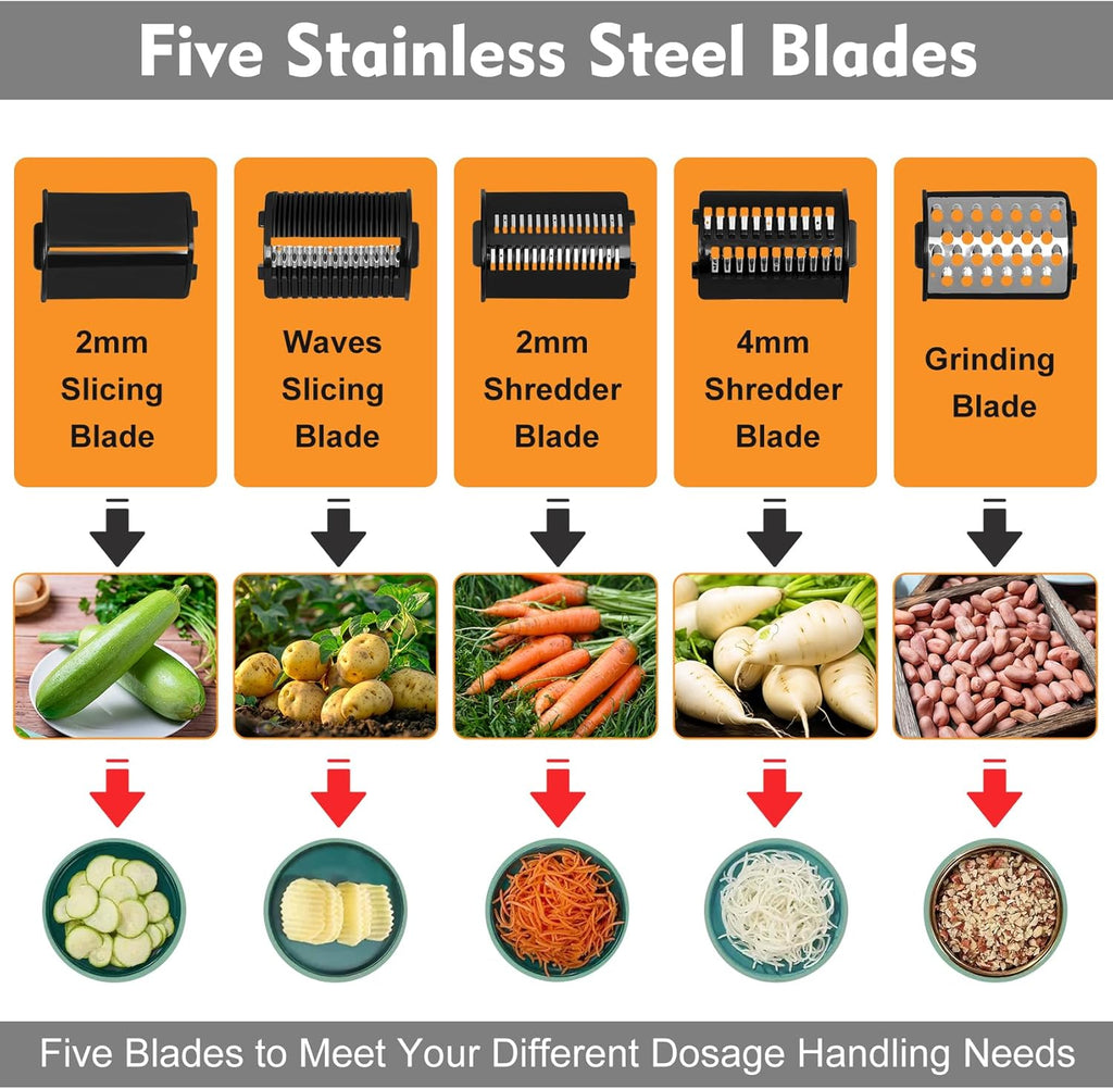 250W Electric Cheese Grater with 5 Types of Blades E1453