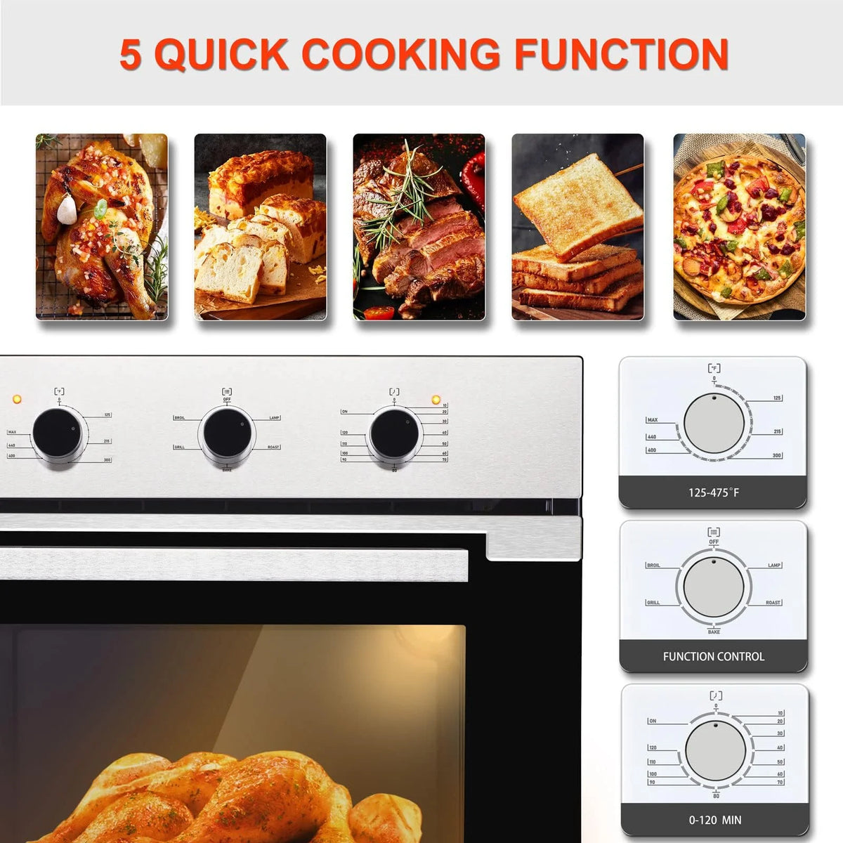 2.3 Cu.ft. 24" Single Electric Wall Oven with Stainless Steel Finish Z1798
