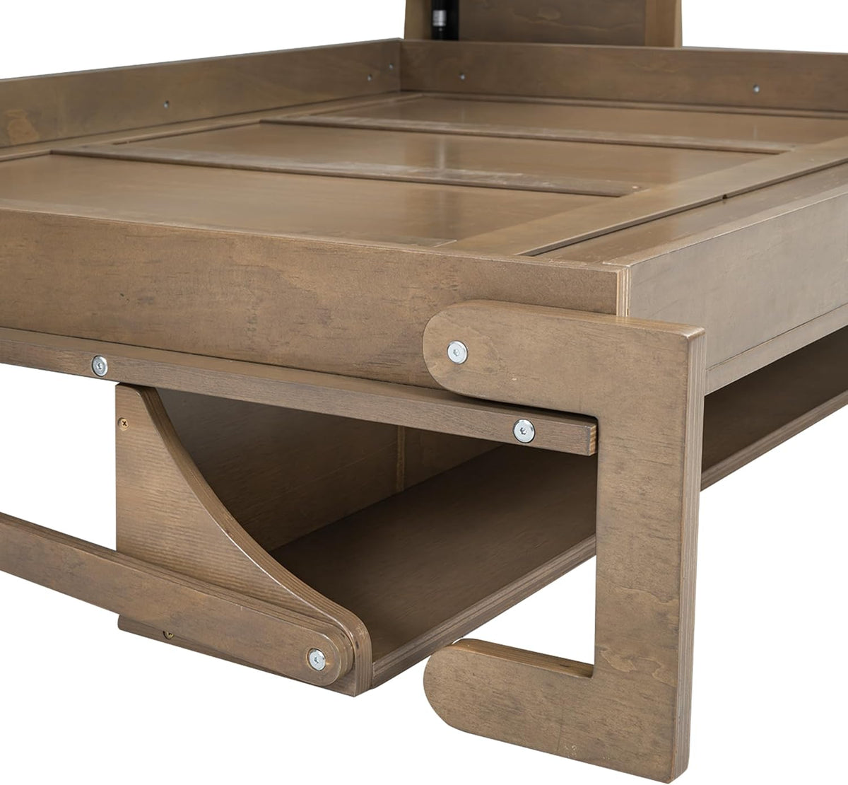 Full Size Murphy Bed Frame with Wardrobe, 3 Drawers and Open Shelves U8167