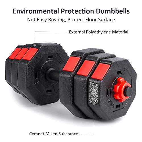 Set of 2 Adjustable Dumbbell Barbell Weight Set R110