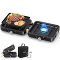 2-Burner Portable Propane Camp Stove with Griddle and Carrying Bag S431