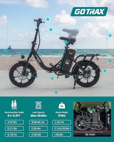 16" Folding Electric Bike with Removable Battery L561