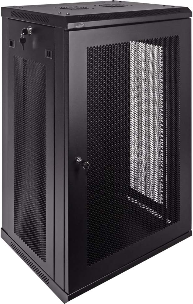 18U 19-Inch Server Network Rack with Locking Perforated Door Black N570283