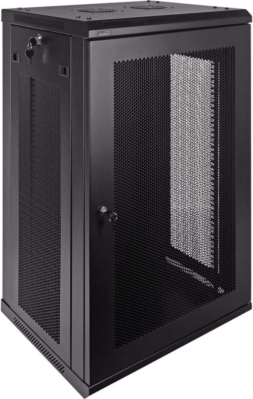 18U 19-Inch Server Network Rack with Locking Perforated Door Black N570283