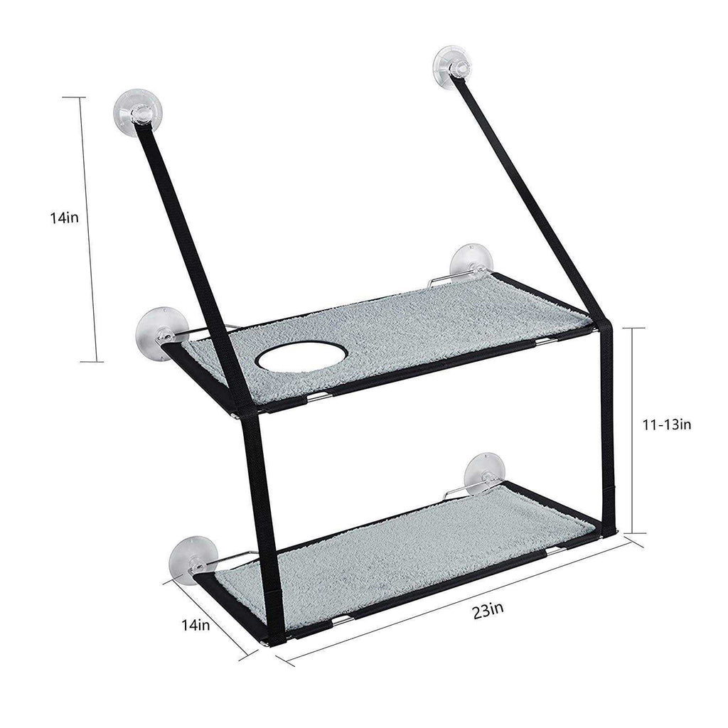 Cat Window Perch Cat Hammock 2 Layers Bed Up to 55lb Soft Mats Stable Metal Frames F434474