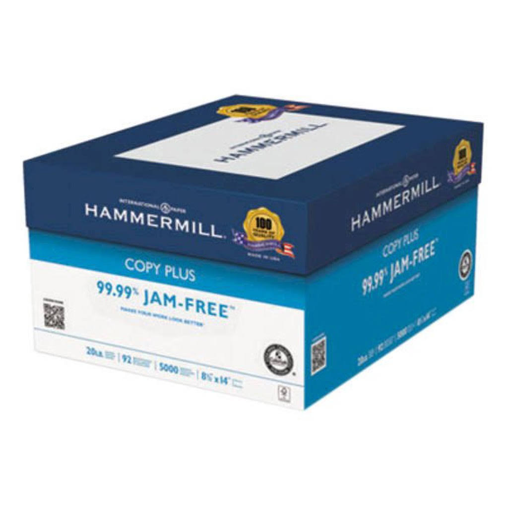 Copy Paper, 92 Brightness, 20lb, 8-1/2 x 14, White, 5000 Sheets/Carton A931