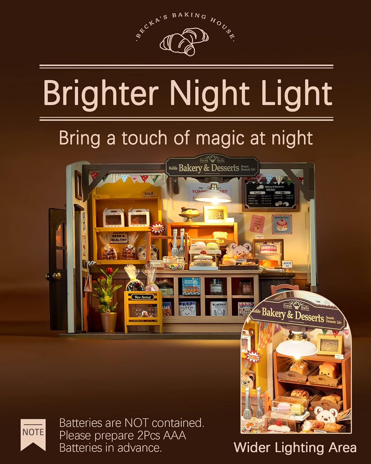 Miniature Dollhouse Kit with LED Lights A64475