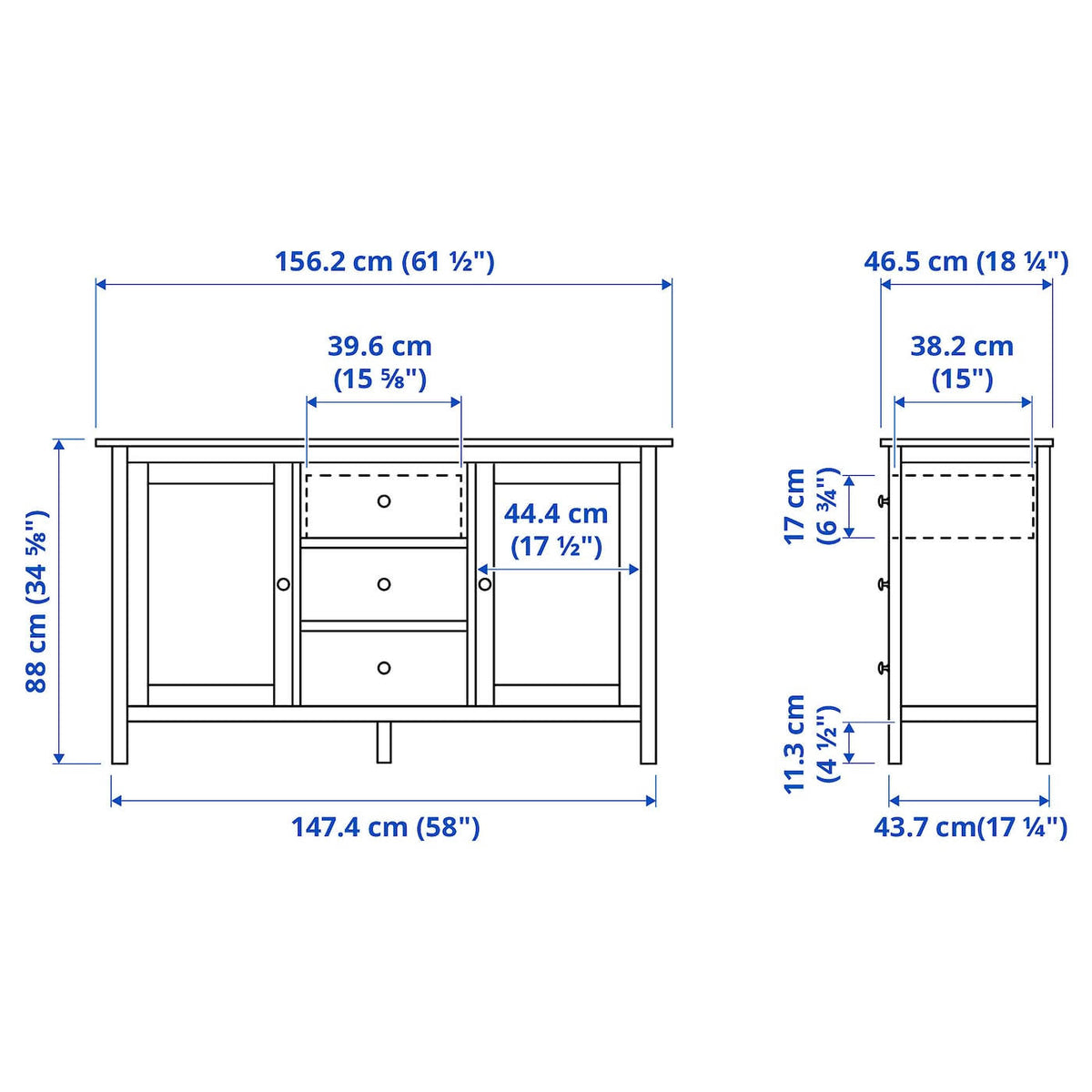 Dark Gray stained Sideboard Z3256