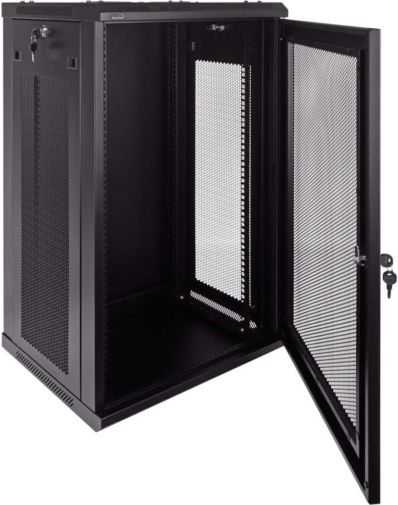 18U 19-Inch Server Network Rack with Locking Perforated Door Black N570283
