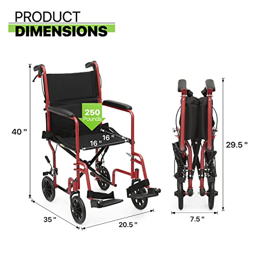 16 inch Wide Seat Foldable Lightweight Wheelchair E218412