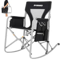 Oversized Rocking Camping Chair with Cooler and Side Pocket (Black/Grey) B155850
