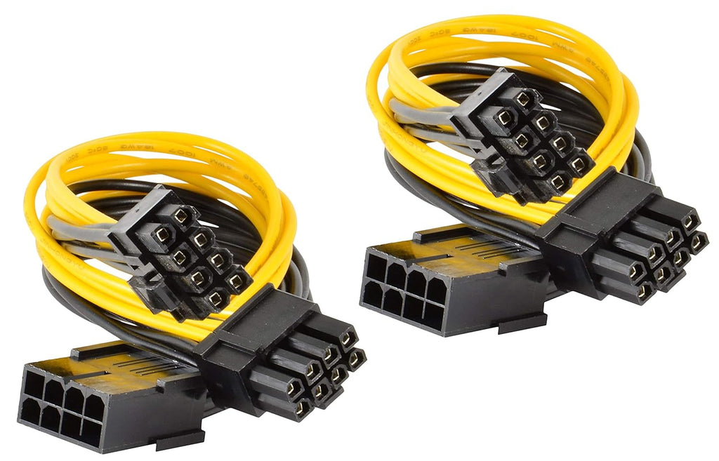 PCI Express Power Cable 8 Pin to Dual PCIe 8 Pin 12 inches 2 Pack G64390