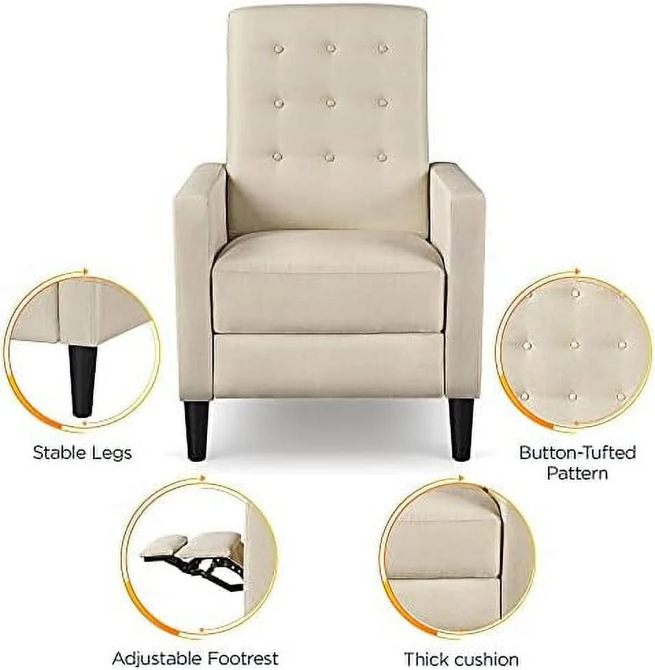 Fabric Recliner Chair with Thicker Seat Cushion Pocket Spring Z765