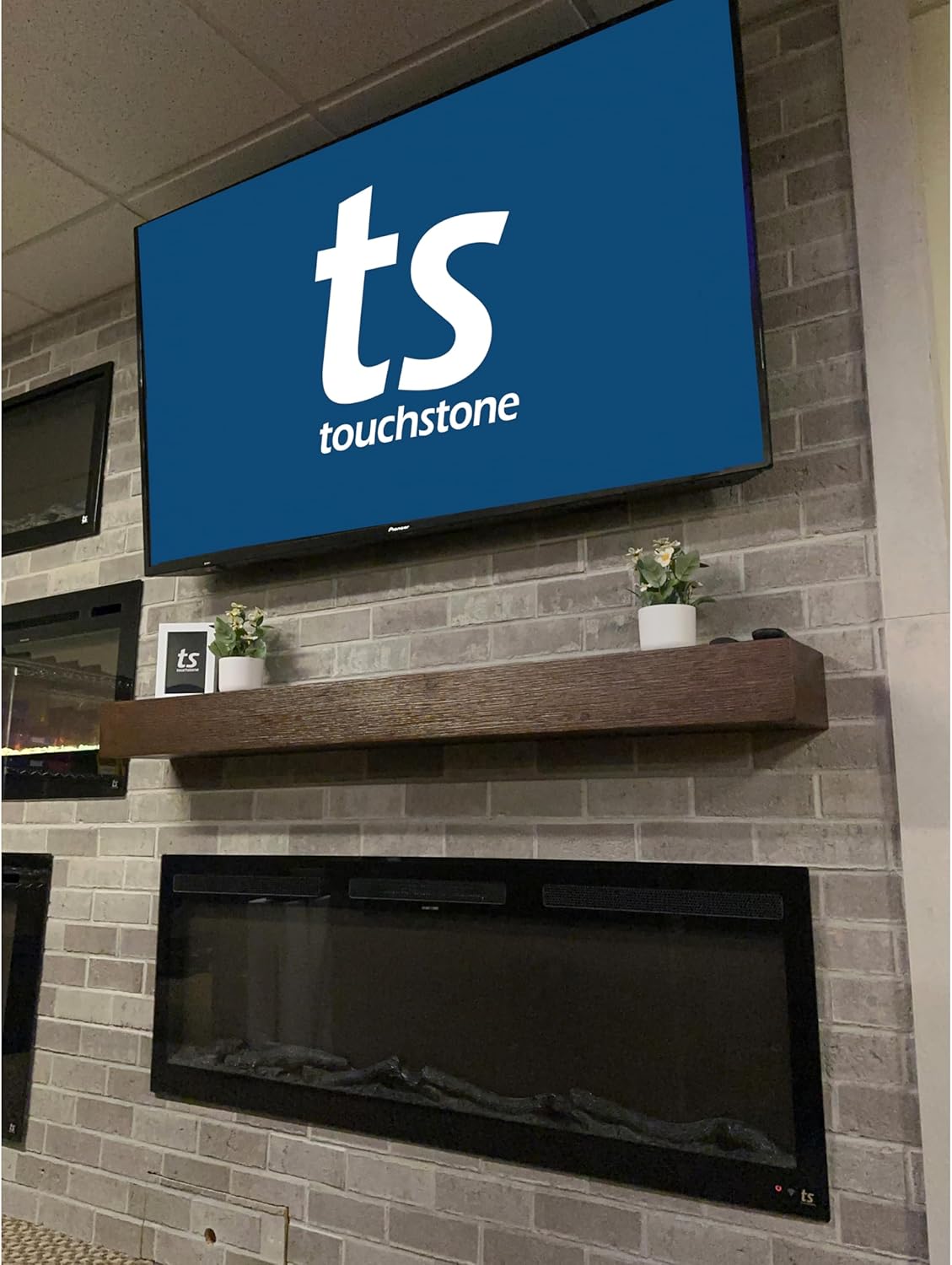 60 Inch Smart Electric Fireplace and 72 Inch Espresso Wood Mantel I3515