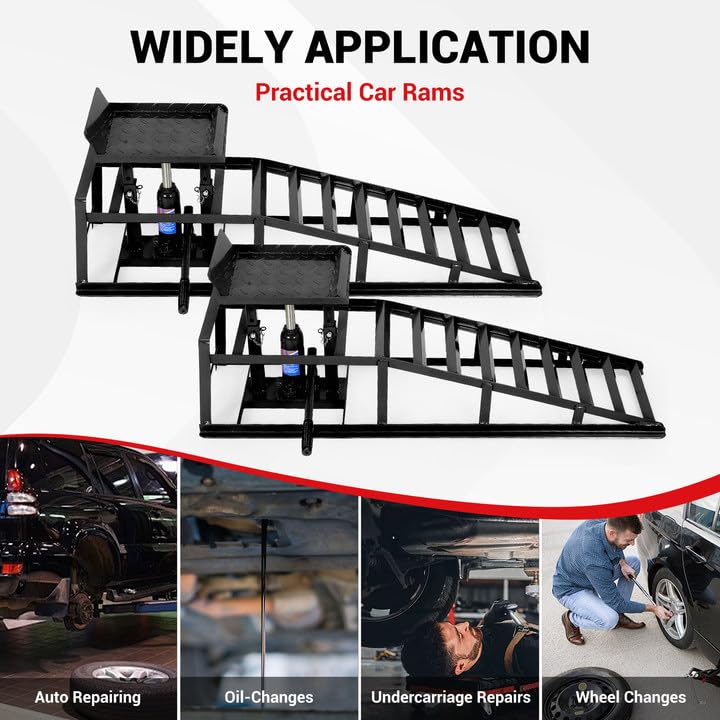 2PC 5Ton Hydraulic Car Ramps Y6286