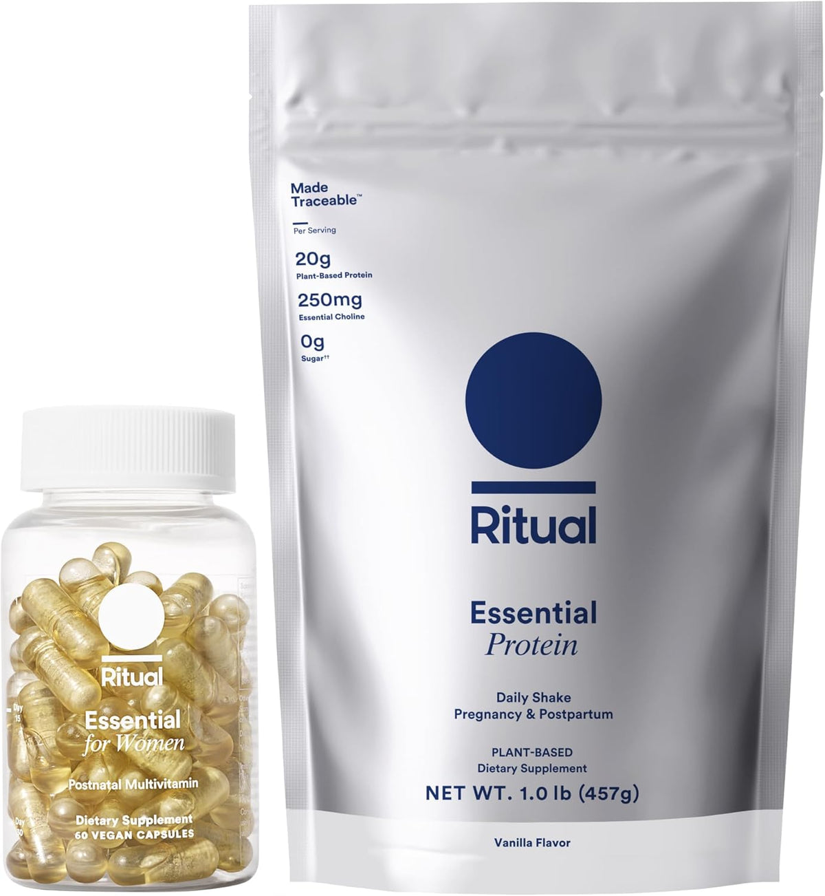 Postnatal Multivitamin and Protein Duo with Organic Vanilla Protein Powder 20g F385