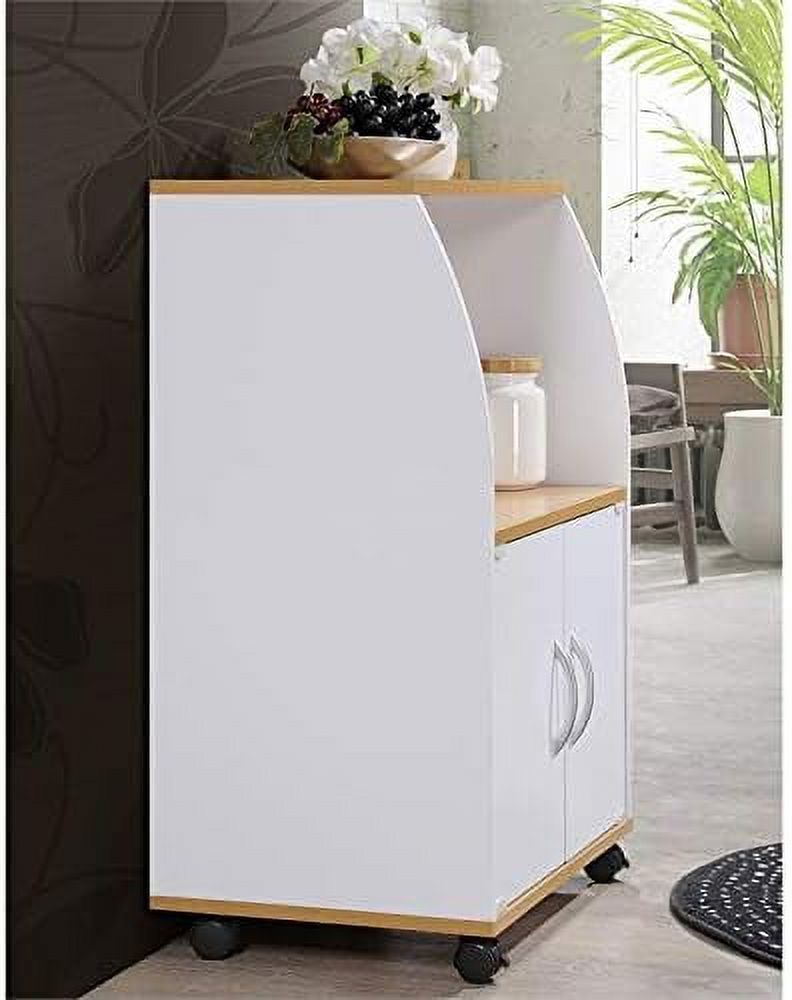 White Microwave Kitchen Cart K19106