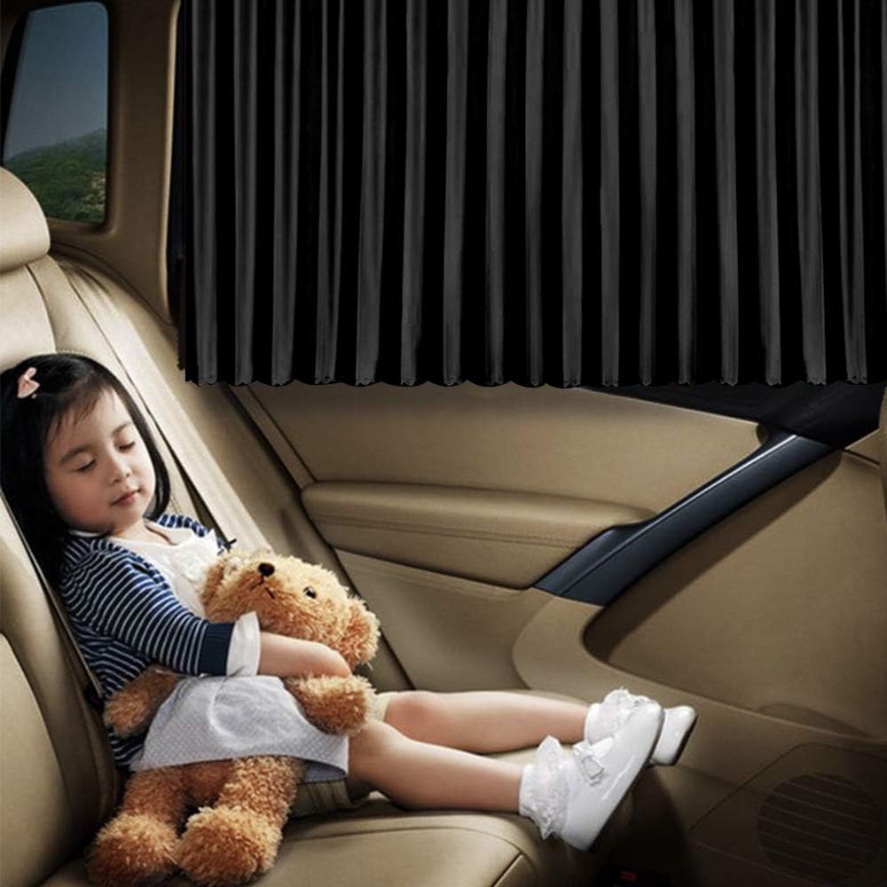 Black-Opaque Pleated Car Window Sun Shade 4pcs B14101