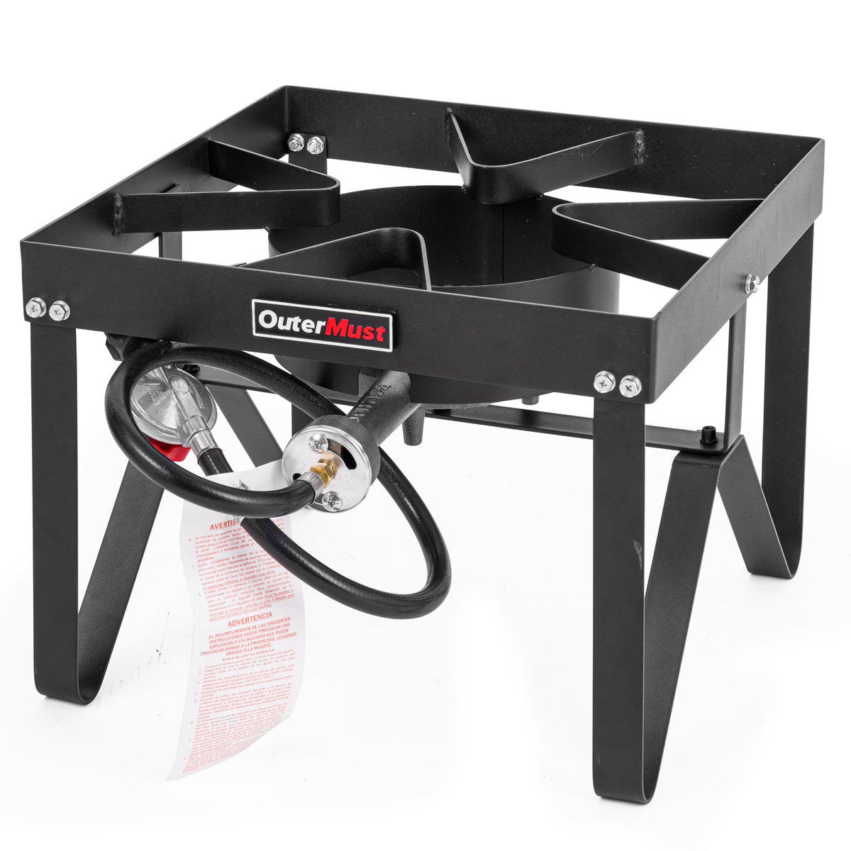 Outdoor Propane Burner Stove with 10 PSI Regulator and Cast Iron Braided Holes K661